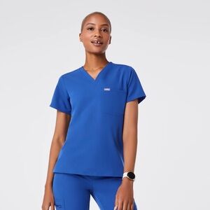 Figs Catarina One-Pocket Scrub Top- Royal Blue